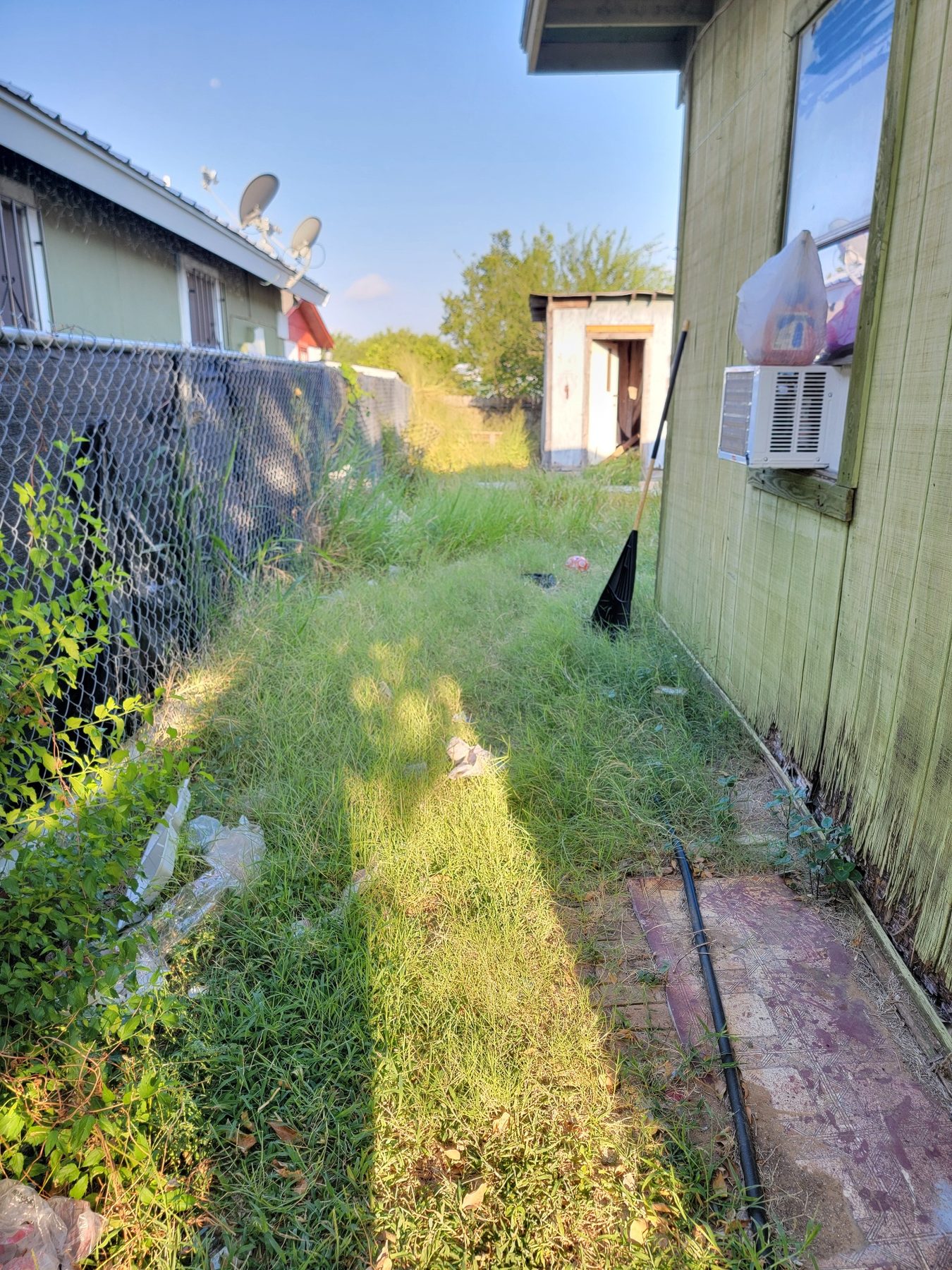 BEFORE – lawn and landscape yard cleanup