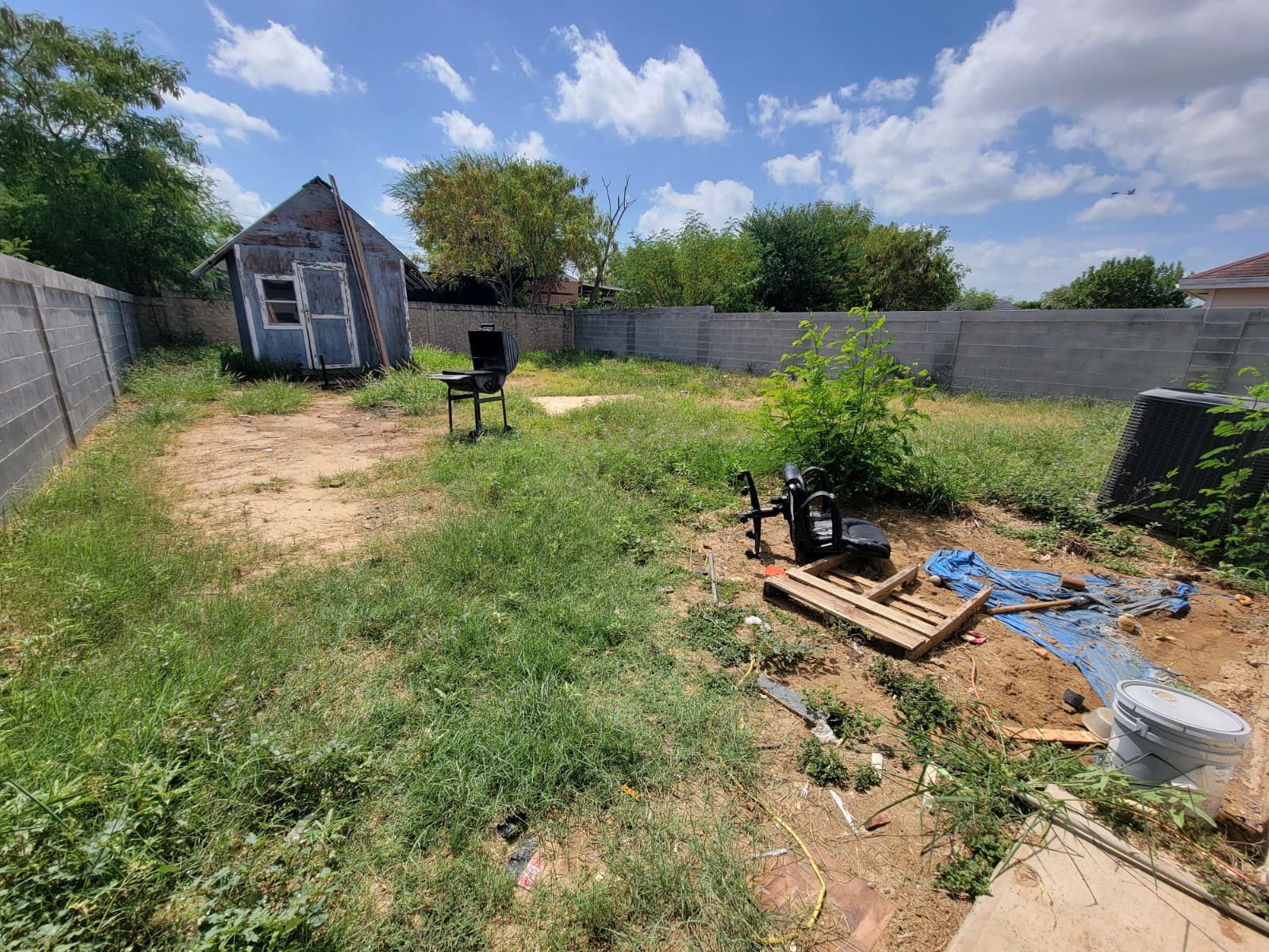 BEFORE – lawn and landscape project